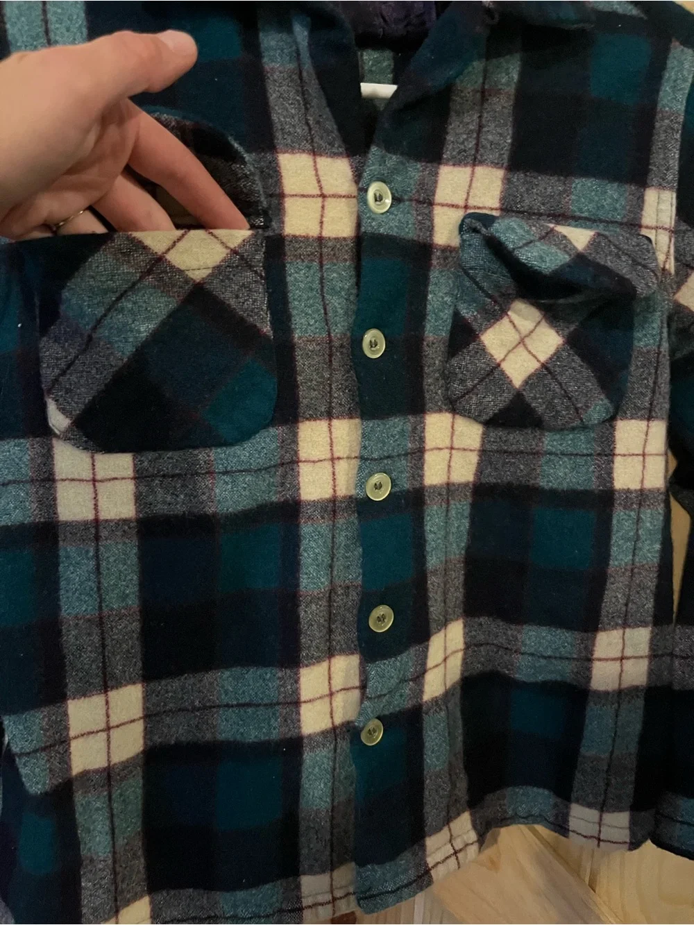 Virgin Wool Button Down Jacket